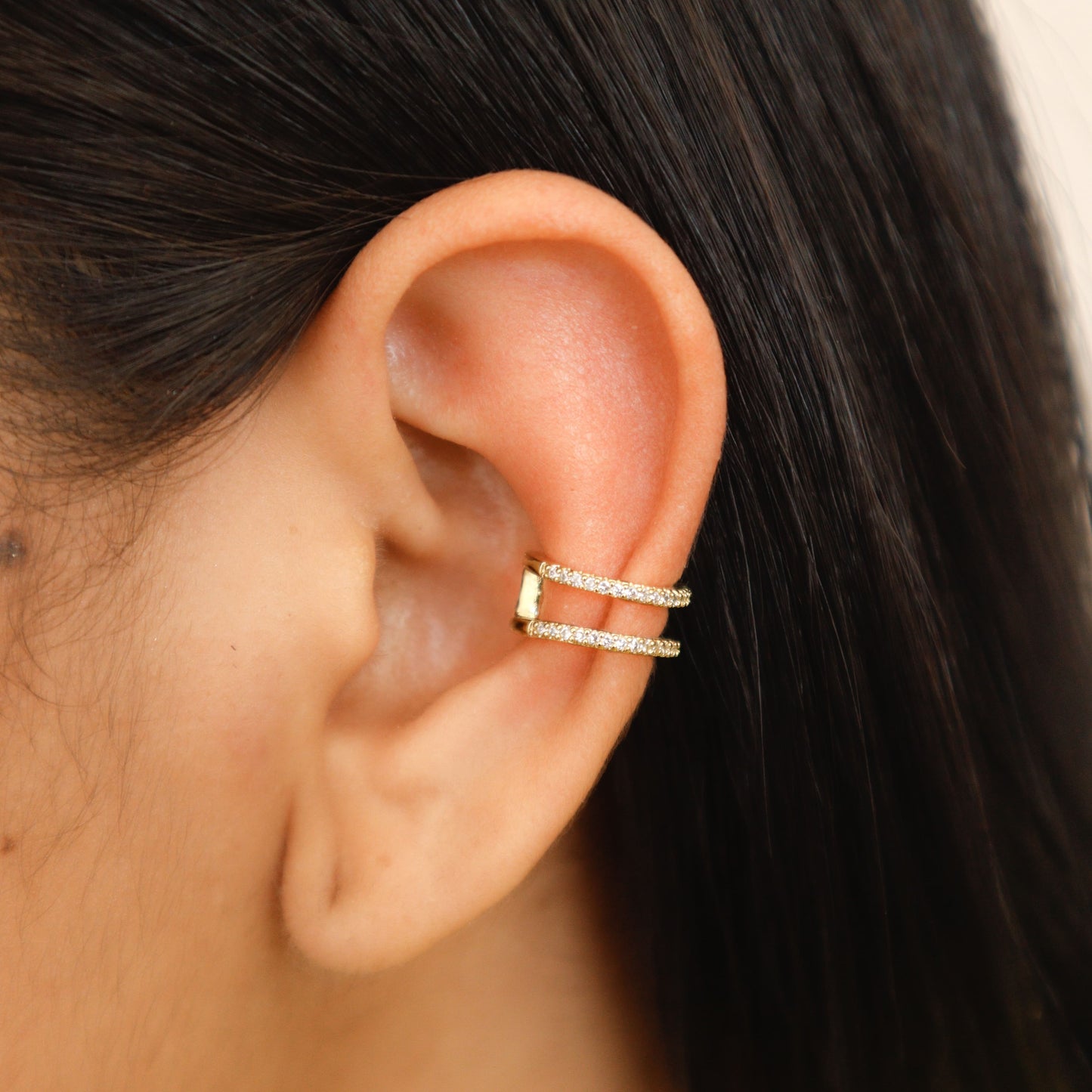 Earcuff Dos Líneas Circon