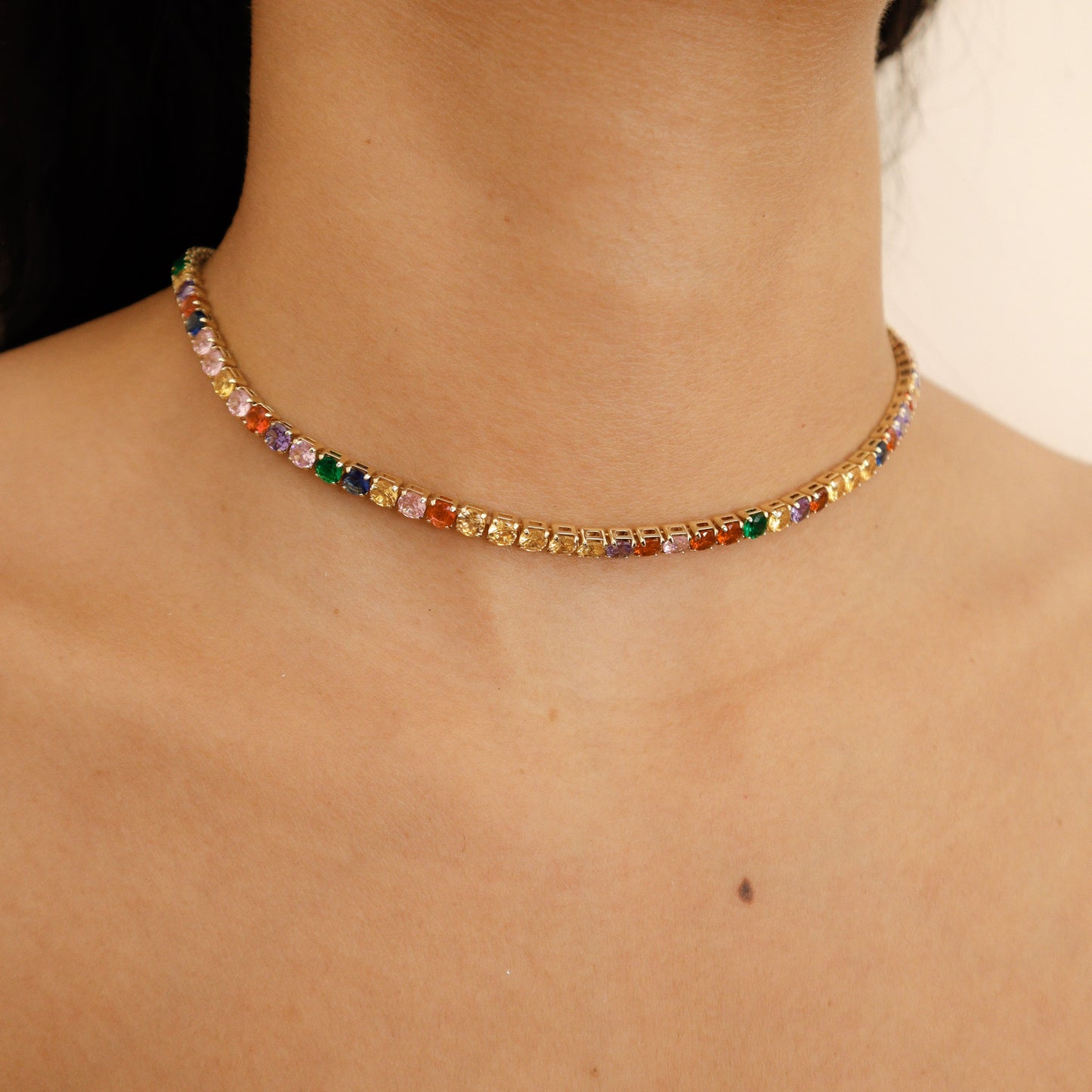 Choker Circon Multicolor