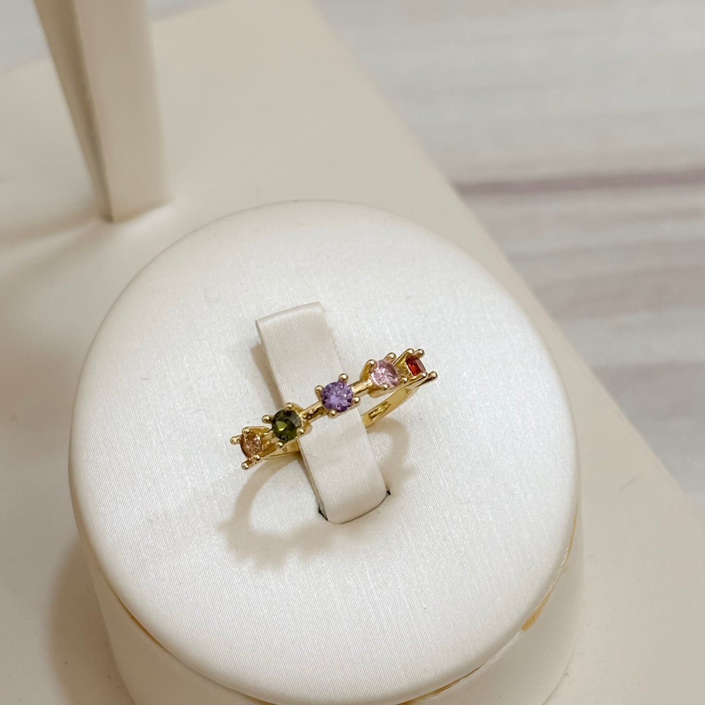 Anillo Circon Continuo Multicolor