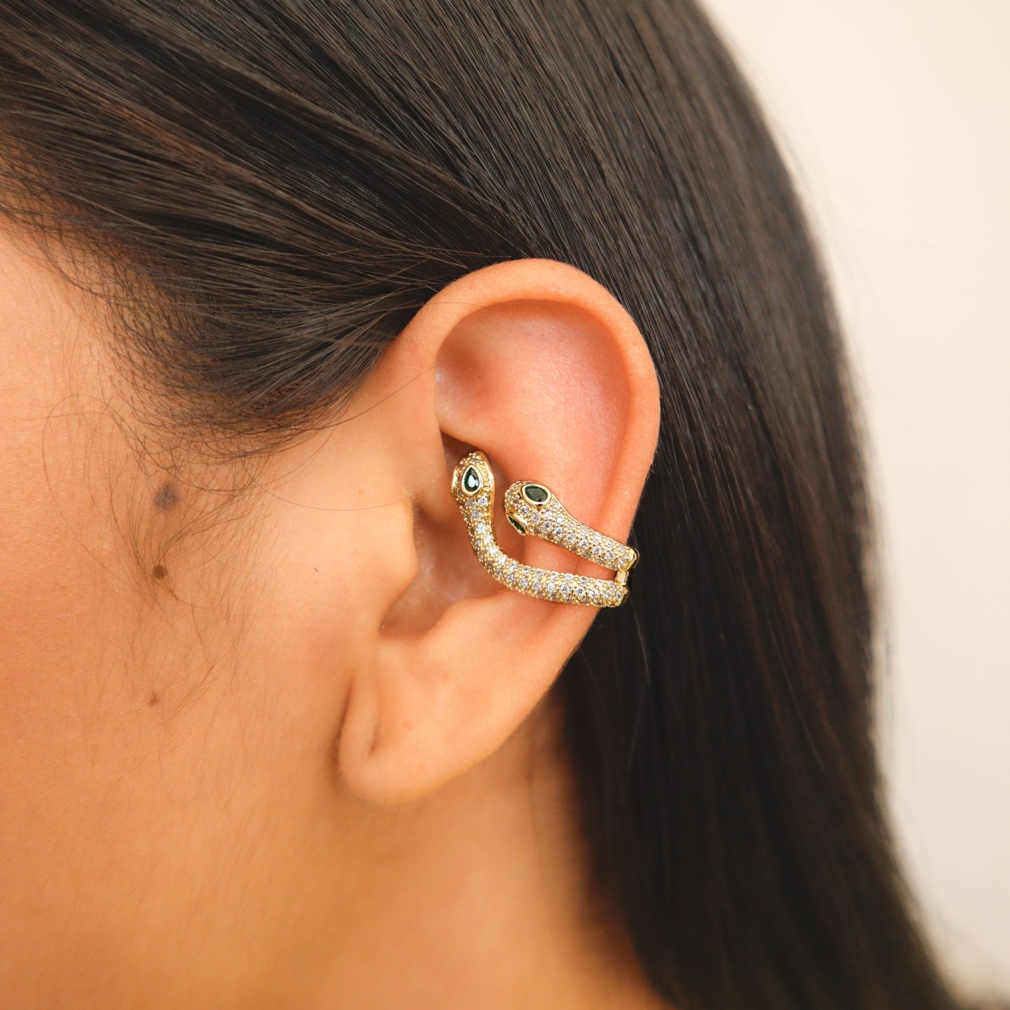 Earcuff Serpiente Circon