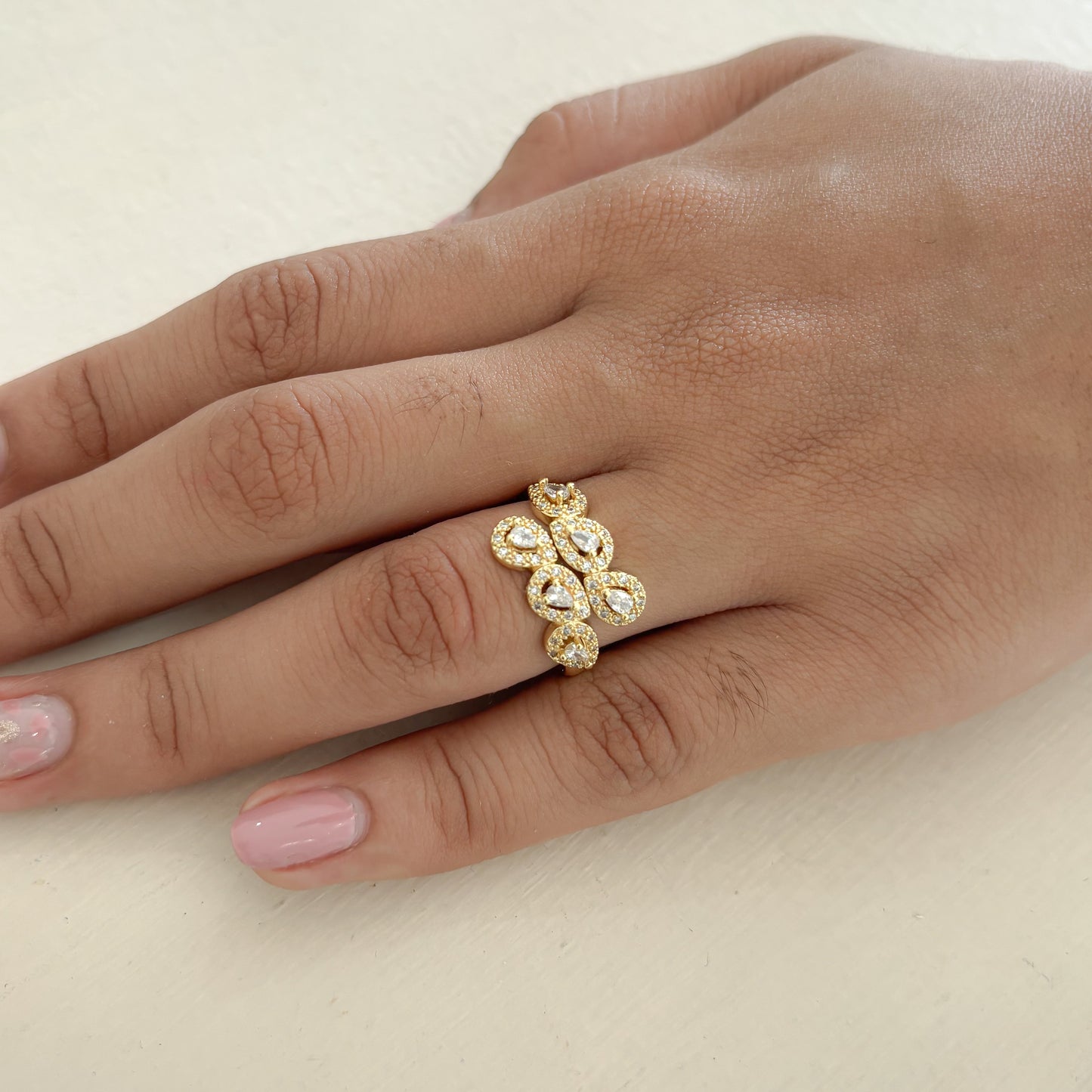 Anillo Multi Lagrimas Cristal