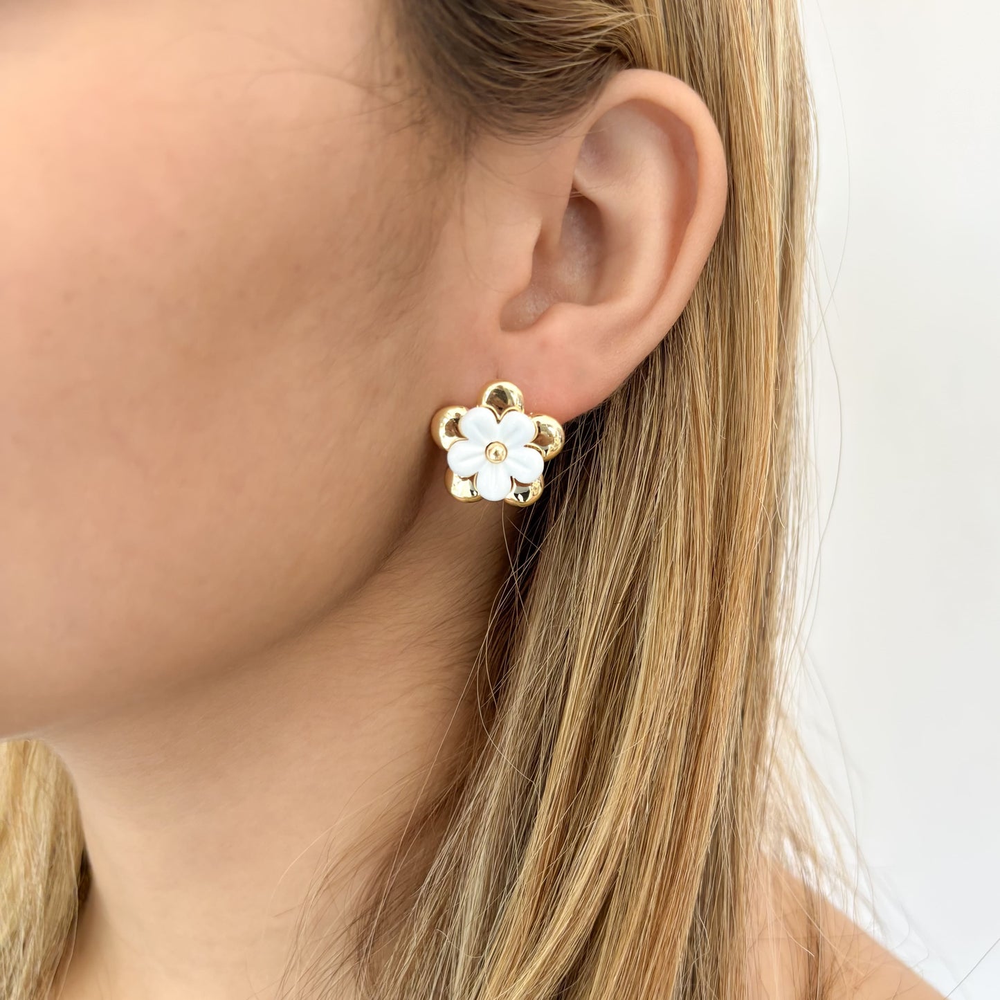 Topos Flor Dorado y Blanco