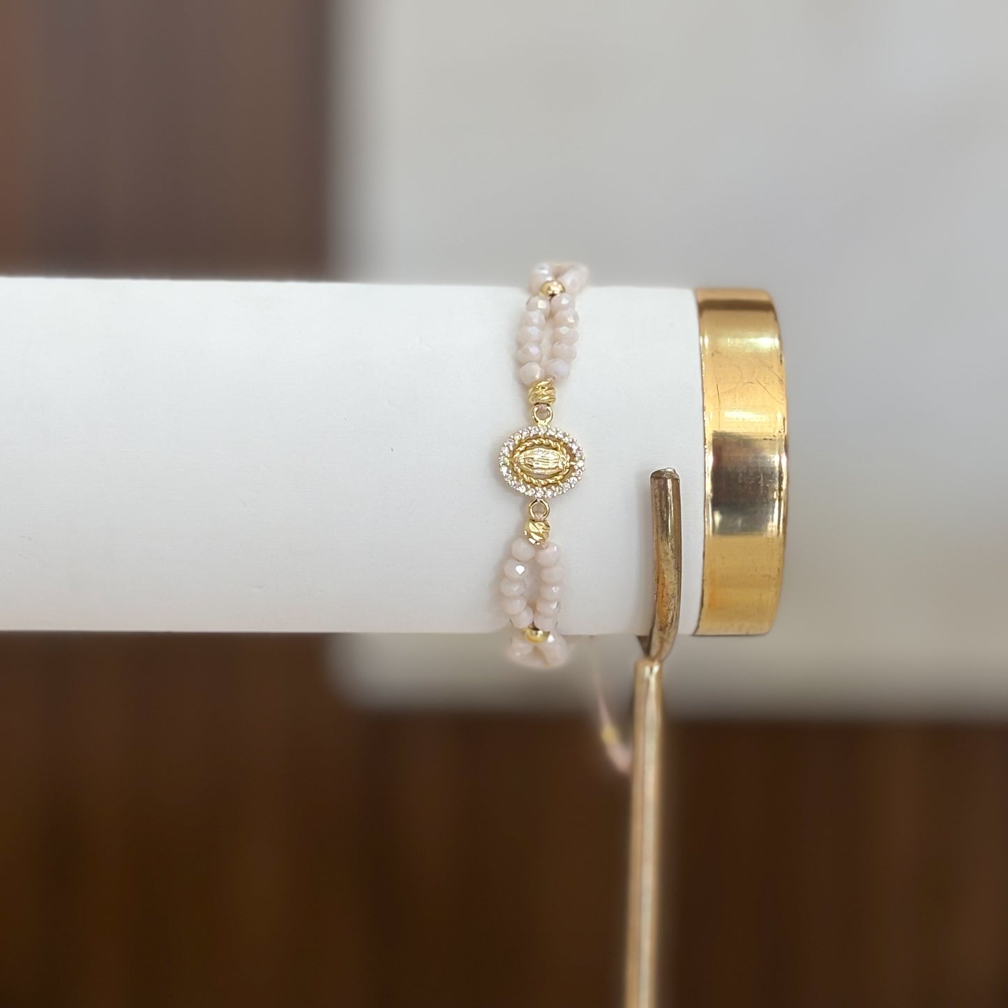 Pulsera Virgen De Guadalupe Murano Doble