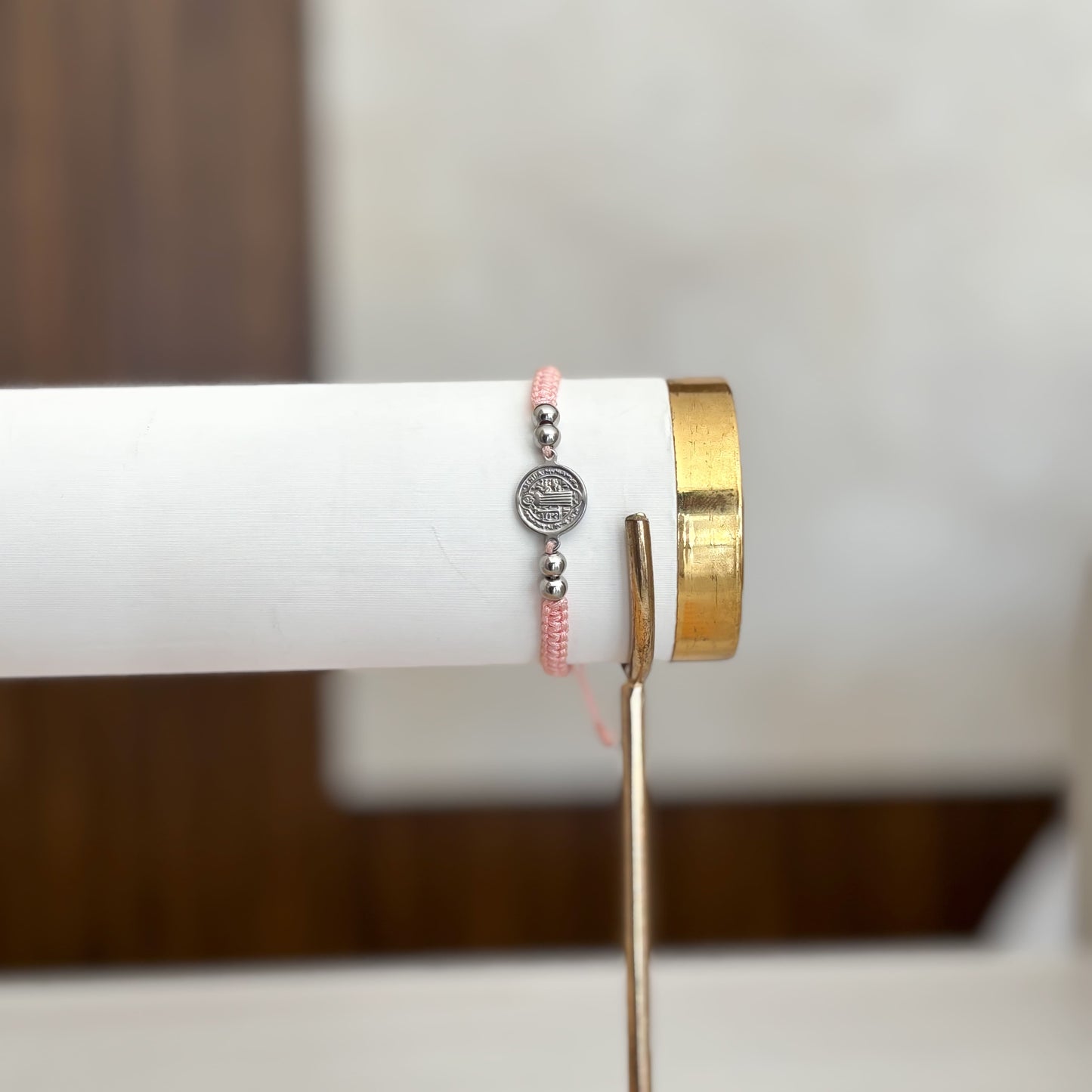 Pulsera San Benito Dije Plateado