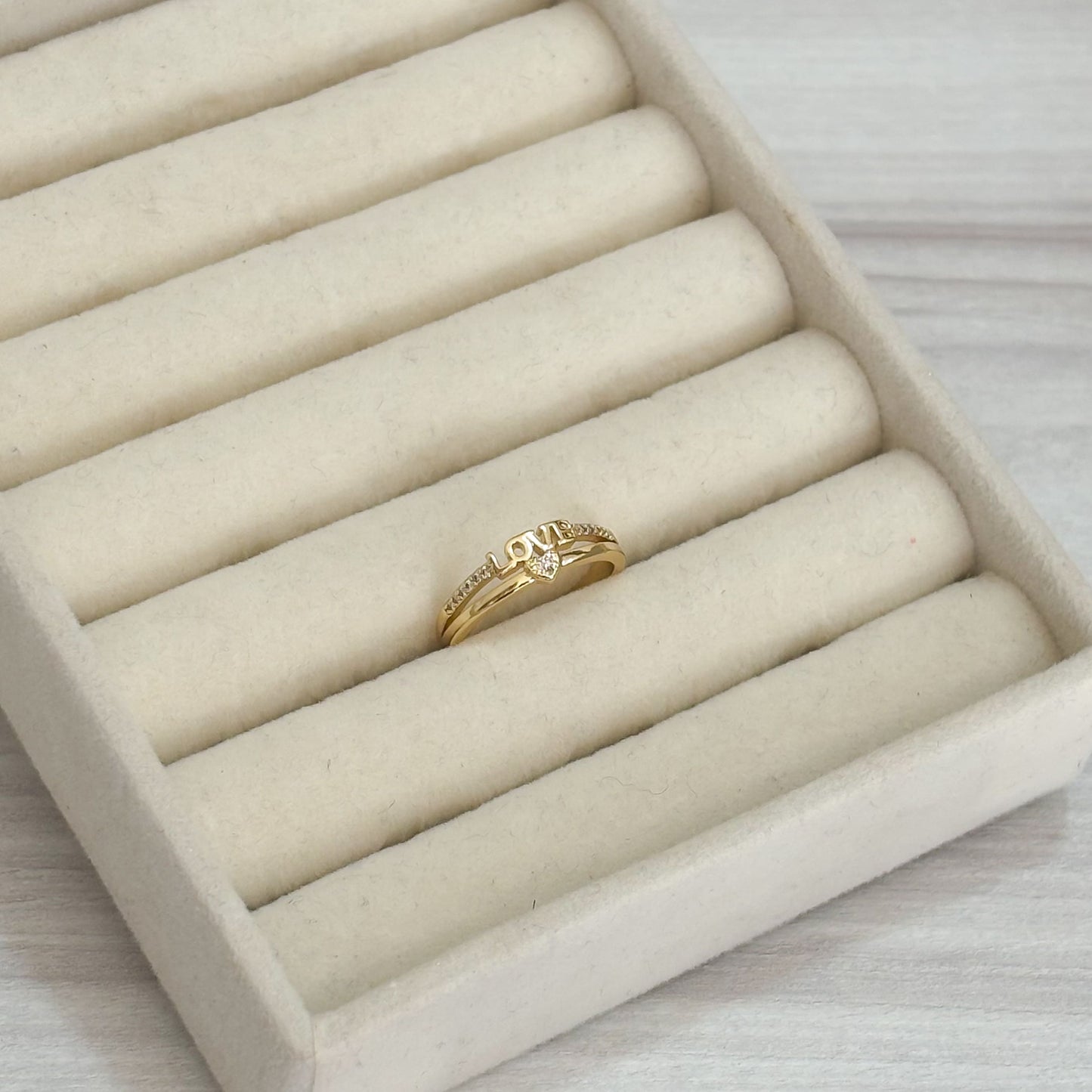 Anillo Doble Love y Corazon