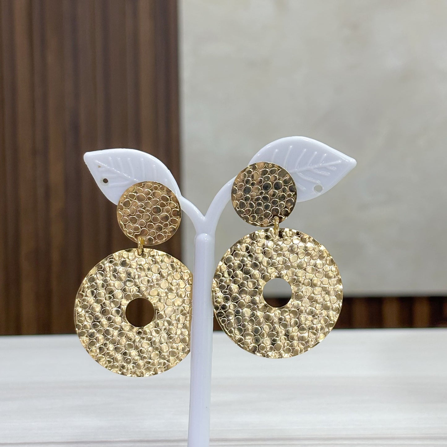 Topos Circulo Doble Colgante Bronce