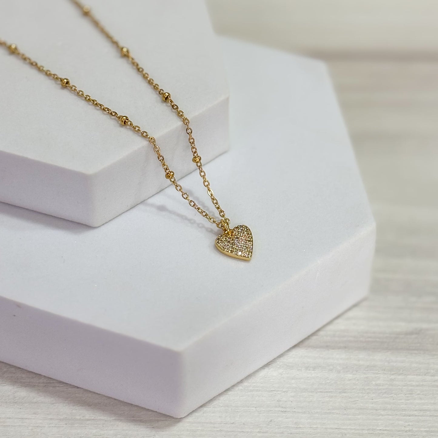 Cadena Corazon Circon Mini