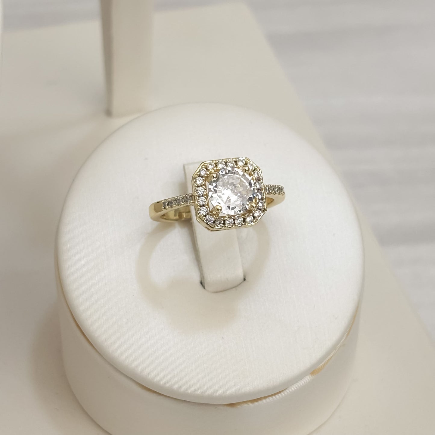 Anillo Compromiso Cuadro Cristal