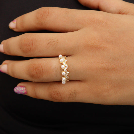 Anillo Zigzag Perla