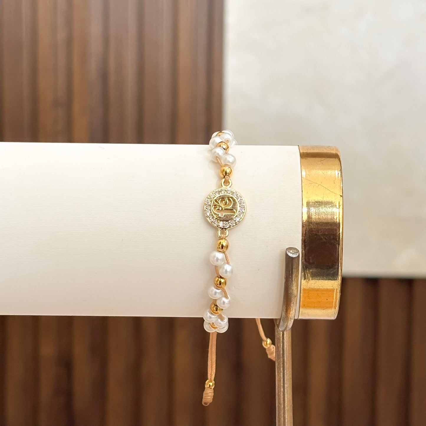 Pulsera Fe Tejido Perla Intercalado