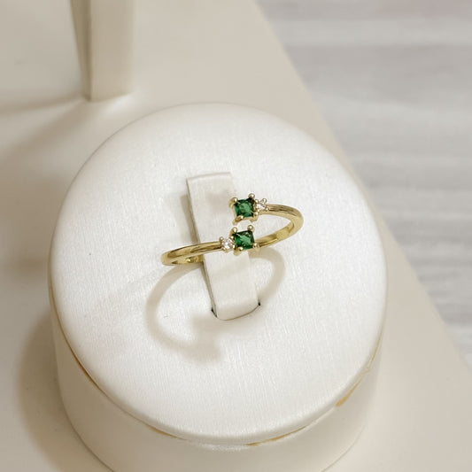 Anillo Dos Puntas Cristal