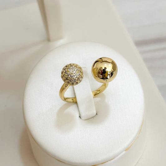 Anillo Balin Dos Puntas