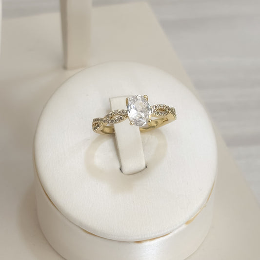 Anillo Compromiso Cristal Ovalo