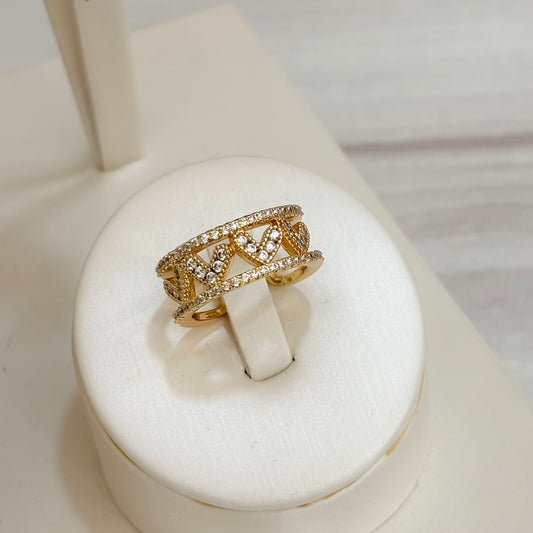 Anillo Corazon Continuo Centro