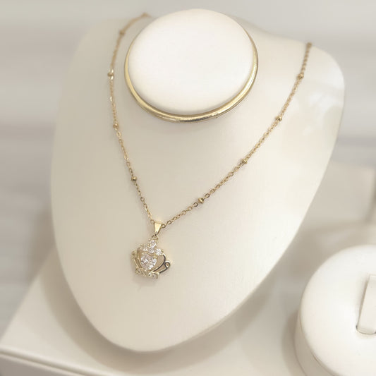 Cadena Corona Con Corazon