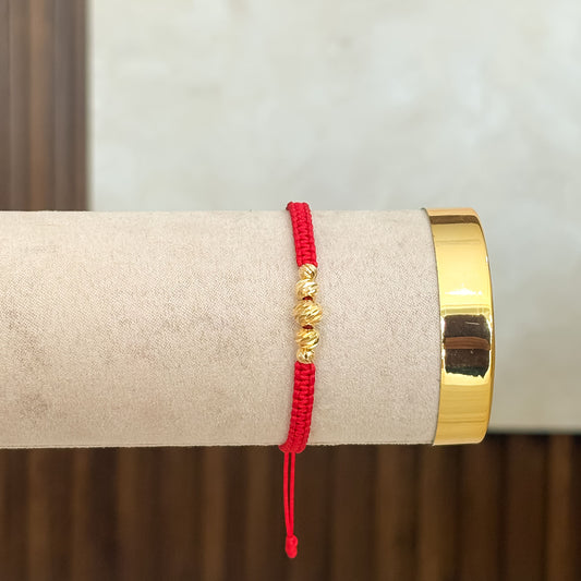 Pulsera Balines Diamantados Oro Laminado