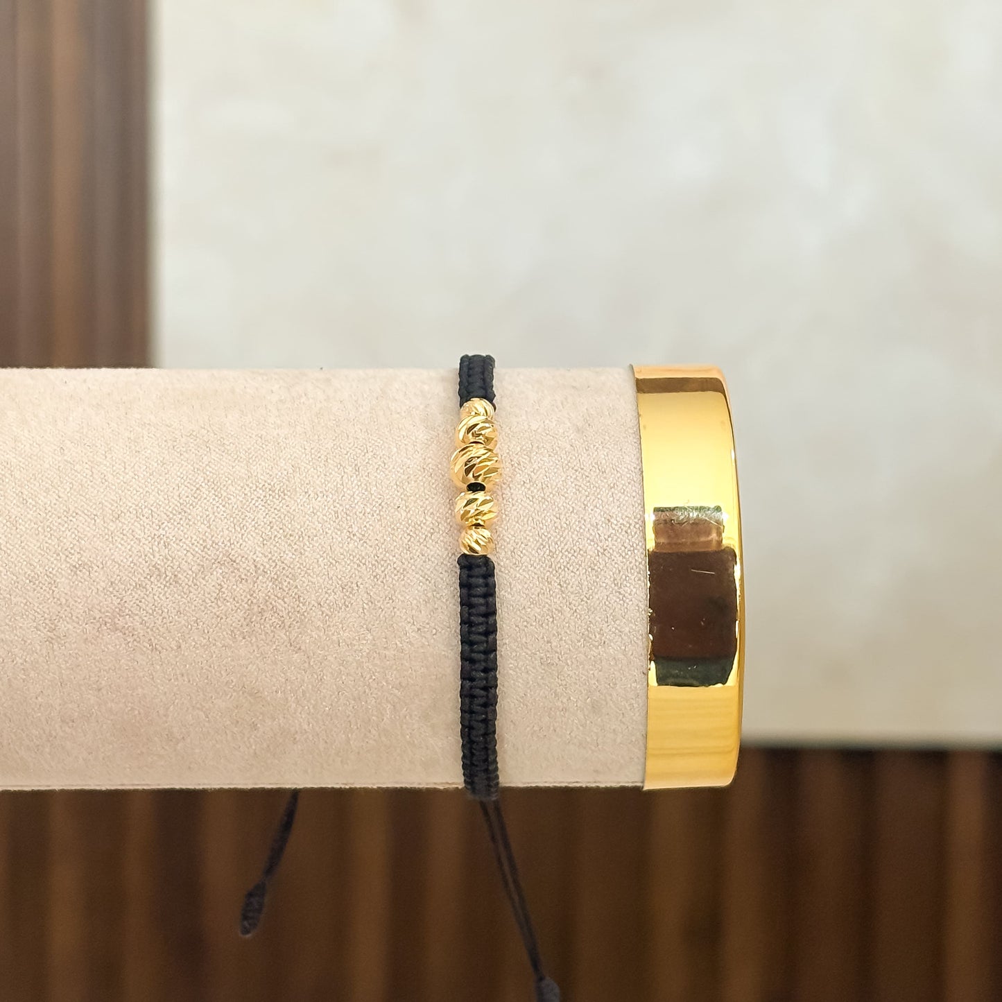 Pulsera Balines Diamantados Oro Laminado