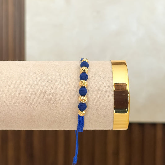 Pulsera Balin Intercalado Diamantado Oro Laminado