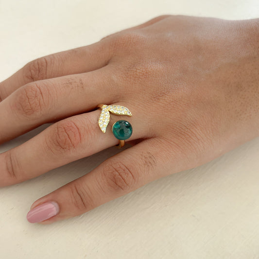 Anillo Cola Sirena Piedra Color