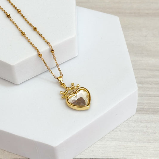 Cadena Corazon Cristal Grande