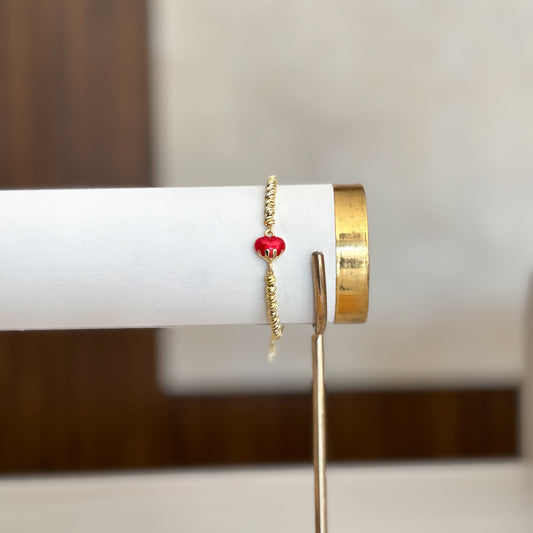 Pulsera Corazon Llamas Tipo Veneciana Balines