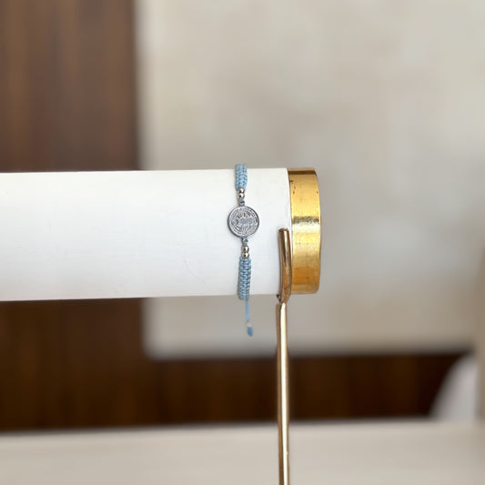 Pulsera San Benito Dije Plateado