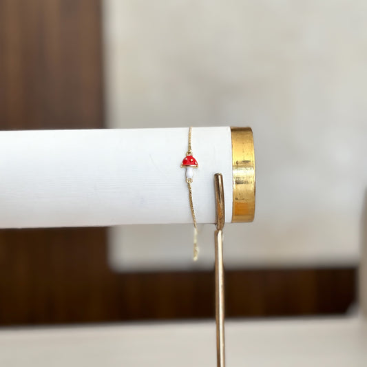 Pulsera Hongo Con Cadena Veneciana