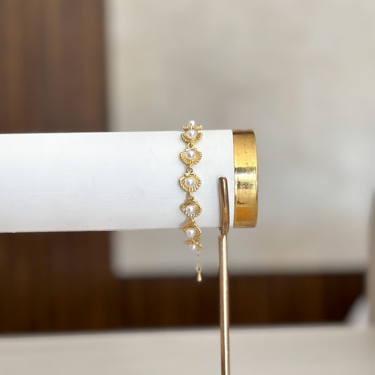 Pulsera  Concha Marina Con Perla