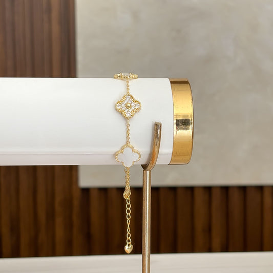 Pulsera Trebol Dos Tonos