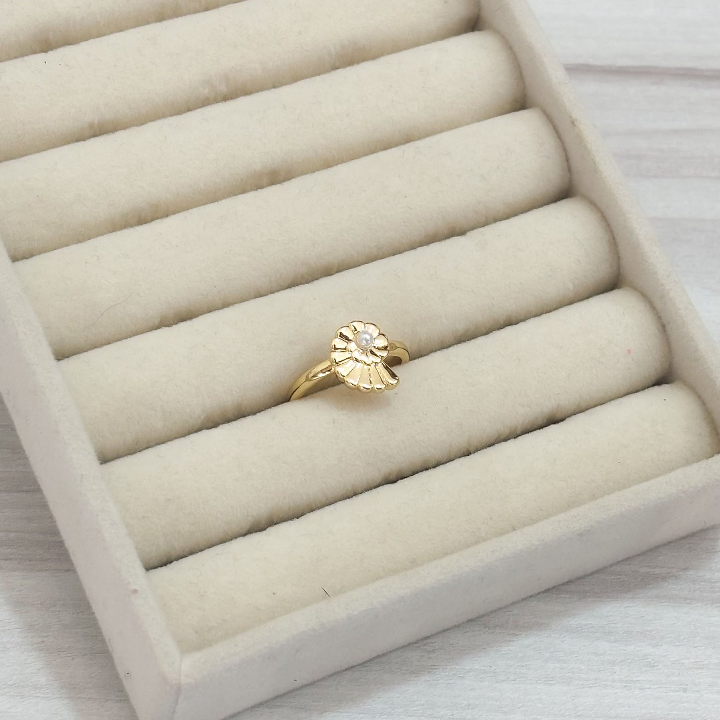 Anillo Caracol Perla Mini