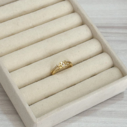 Anillo Doble Love y Corazon