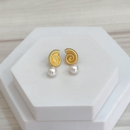 Topos Caracol Perla Colgante