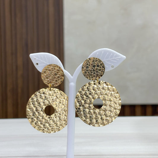 Topos Circulo Doble Colgante Bronce